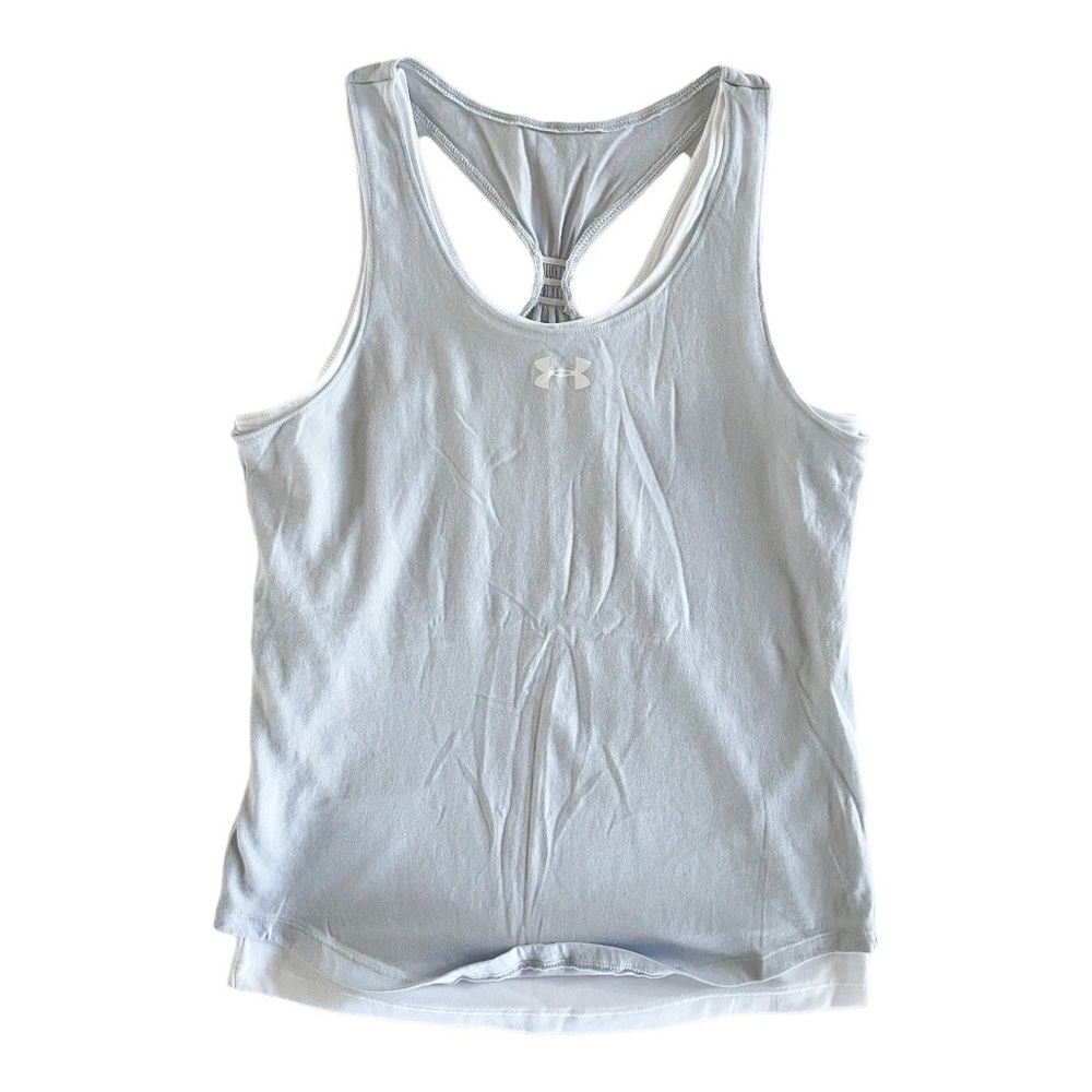 Under Armour Youth HeatGear Athletic Racerback Layered Tank Top Large